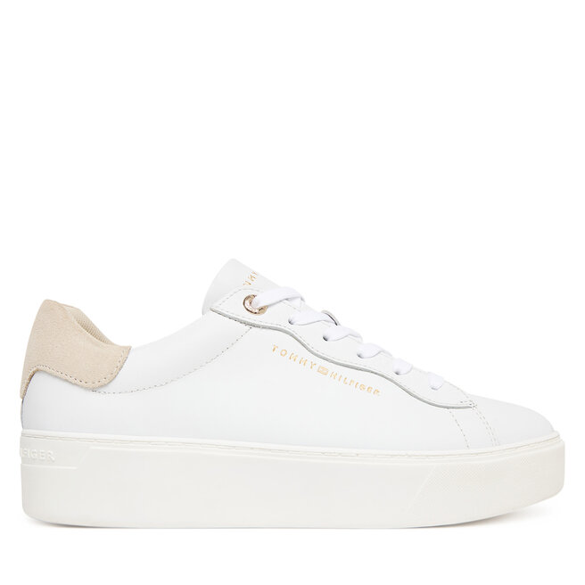 Sneakersy Tommy Hilfiger Chic Platform Cupsole Sneaker FW0FW09021 Biały - kobiece