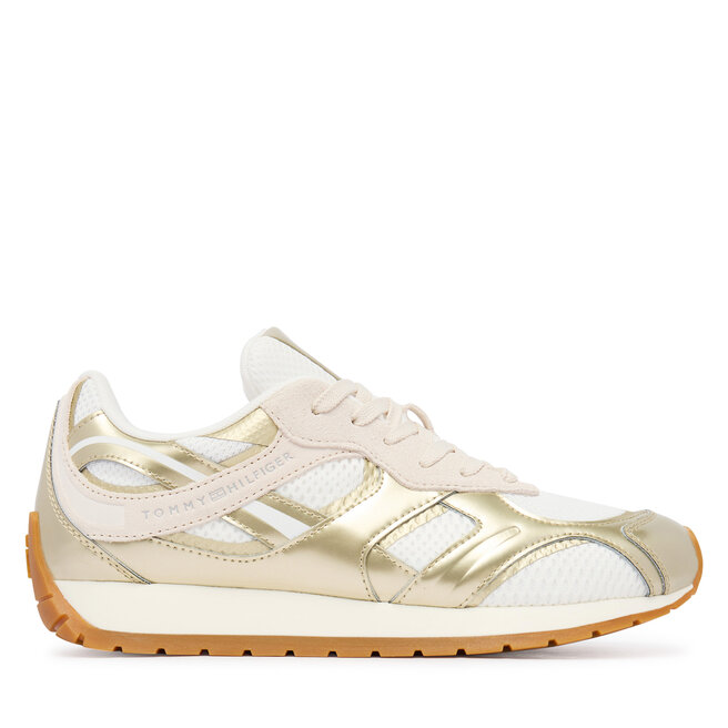 Sneakersy Tommy Hilfiger Th Chic Metallic Retro Runner FW0FW09191 Złoty - kobiece