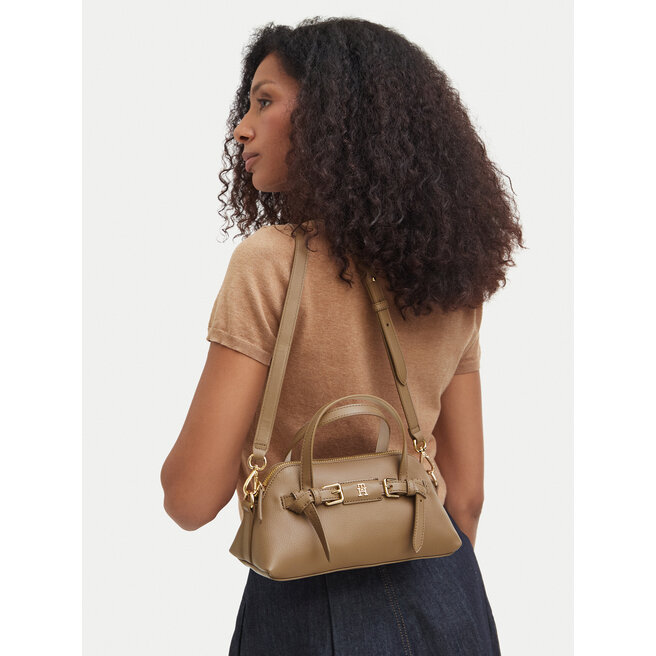 Torebka Tommy Hilfiger Th Buckle Mini AW0AW19034 Beżowy -