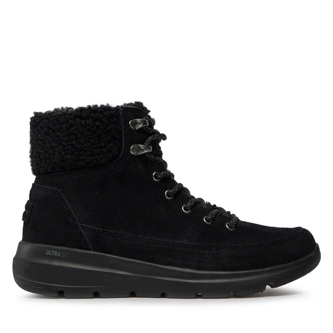 Trzewiki Skechers Glacial Ultra Woodlands 16677/BBK Czarny - kobiece