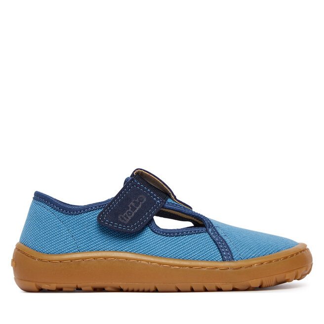 Kapcie Froddo Barefoot Canvas T-Bar G1700439-1 S Niebieski - chłopięce