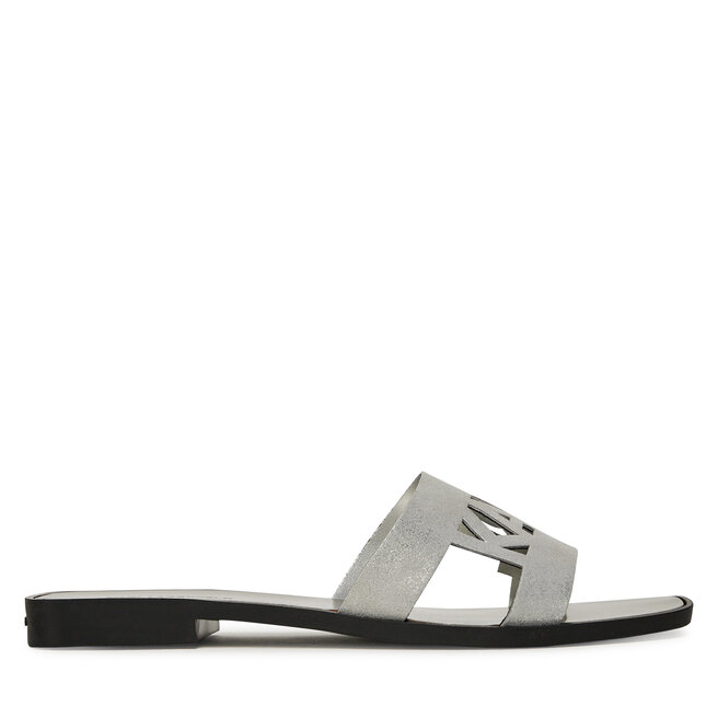 Klapki KARL LAGERFELD Skoot II KL80402 Srebrny -