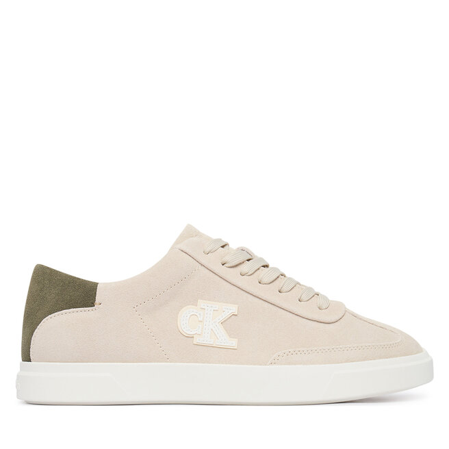 Sneakersy Calvin Klein Low Pro Cups Wt Suede Mg HW0HW03144 Beżowy - kobiece