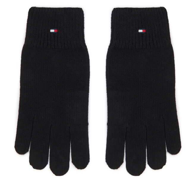 Rękawiczki Damskie Tommy Hilfiger Flag AW0AW19131 Czarny - kobiece