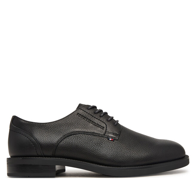 Półbuty Tommy Hilfiger Lth Mix Dress Hilfiger Shoe FM0FM06086 Czarny - męskie