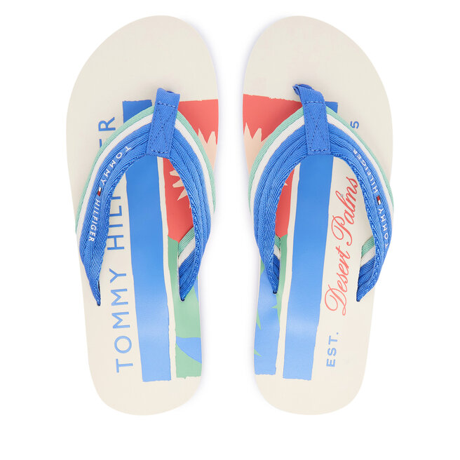 Japonki Tommy Hilfiger Patch Hilfiger Beach Sandal FM0FM05903 Niebieski -