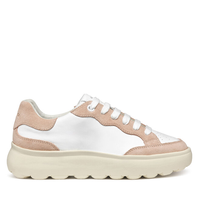 Sneakersy Geox D Spherica Ec4.1 D55TCA 08522 C1Z8Z Biały - kobiece