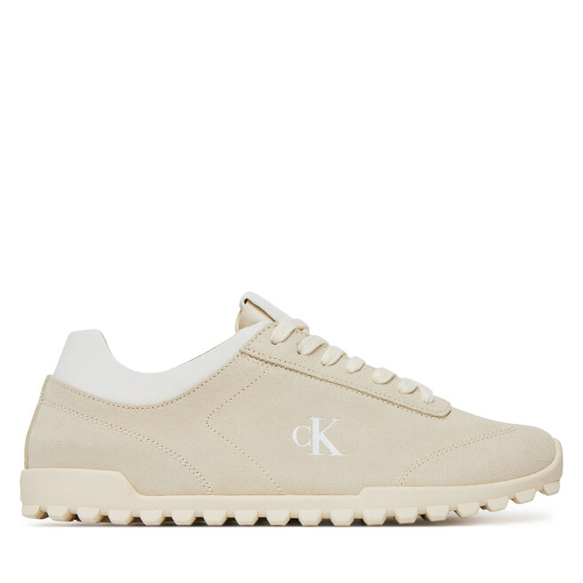 Sneakersy Calvin Klein Jeans Low Profile Runner Mg Sue YW0YW01898 Beżowy - kobiece
