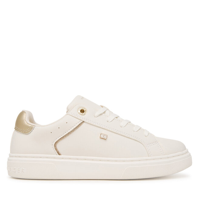 Sneakersy Tommy Hilfiger Low Cut Lace-Up T3A9-34248-1355 D Biały - dziewczęce