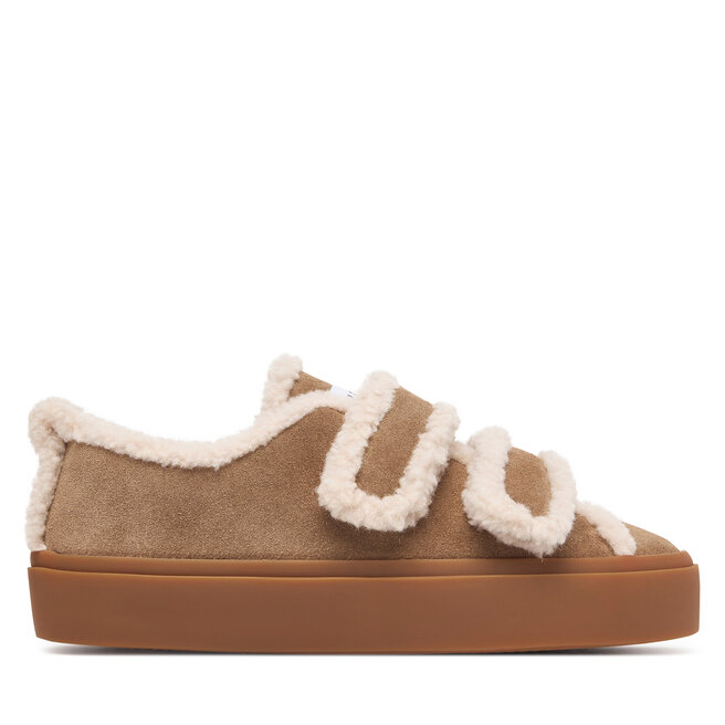 Sneakersy Inuikii Shearling Low Velcro 1001.001.0231 Beżowy - kobiece