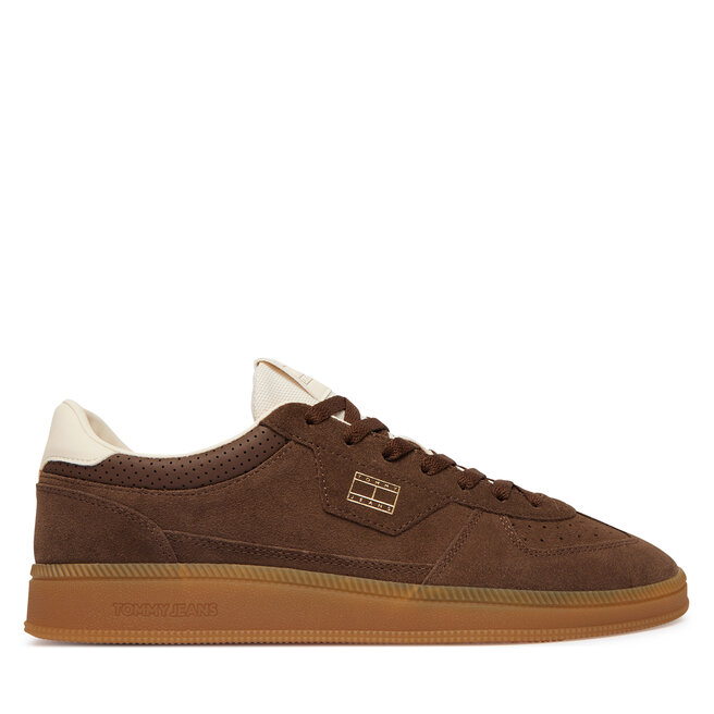 Sneakersy Tommy Jeans The Greenwich Edge Suede EM0EM01732 Brązowy ciemny - męskie