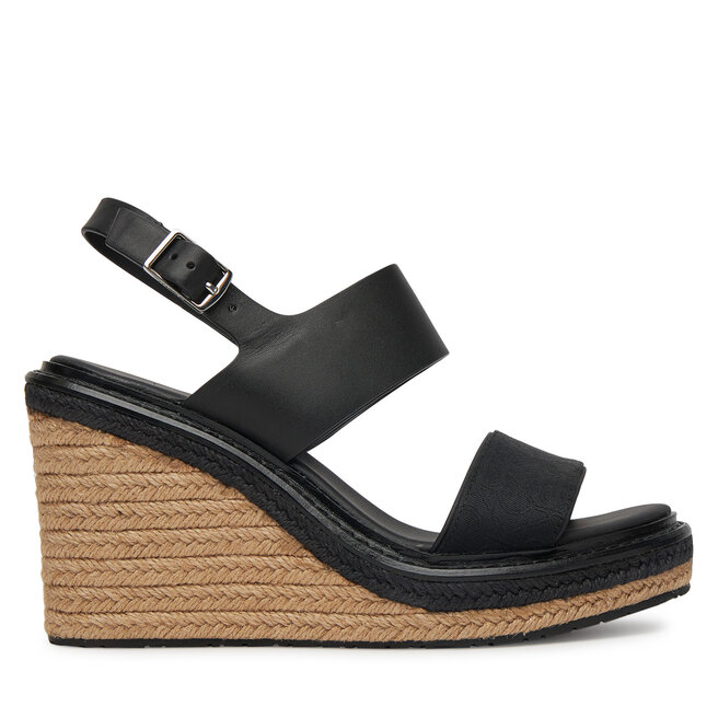 Espadryle Calvin Klein Wedge Sandal 70 - Jacq HW0HW02386 Czarny - kobiece