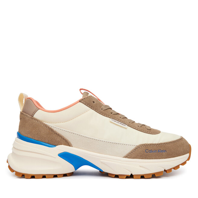 Sneakersy Calvin Klein Hike Runner Nylon Mix HW0HW03279 Brązowy - kobiece