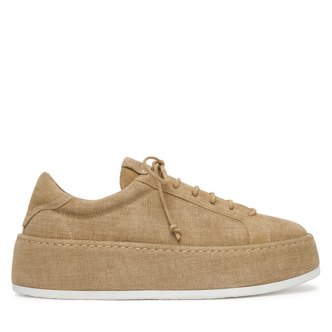 Sneakersy AGL Wrap Lace Up D946025PHMONRO0551 Brązowy - kobiece