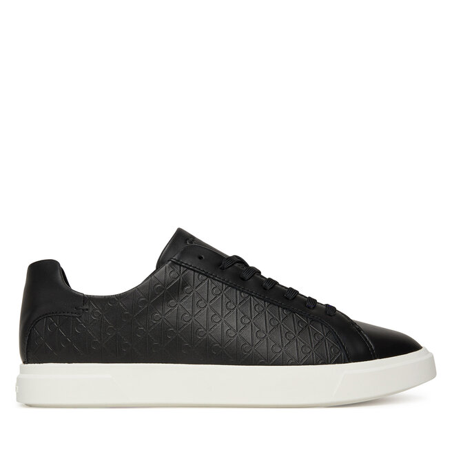 Sneakersy Calvin Klein Low Pro Cups Lace Up Lth Aop HW0HW02817 Czarny - kobiece