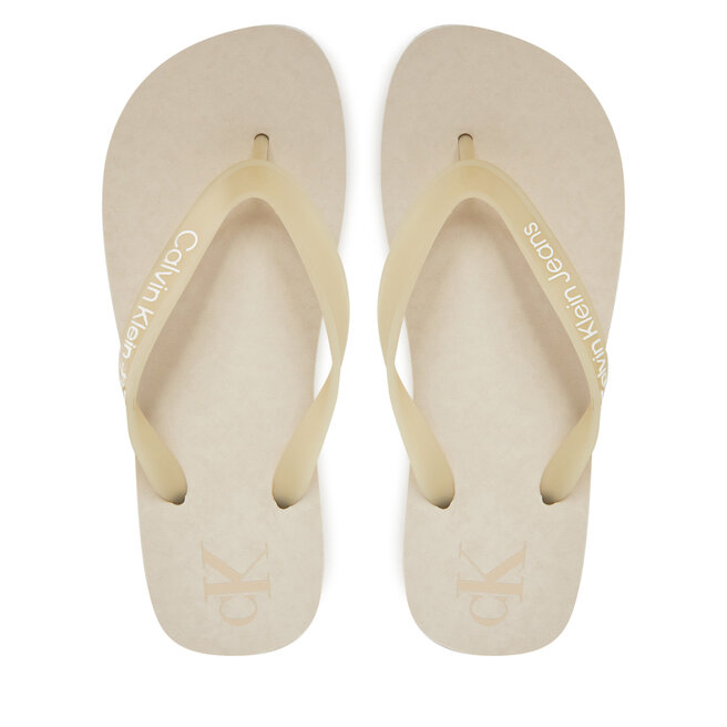 Japonki Calvin Klein Jeans Beach Sandal Flatform Tpu YW0YW01830 Écru -