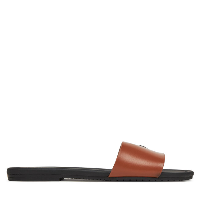 Klapki Calvin Klein Jeans Flat Sandal Slide Mg YW0YW01697 Brązowy -