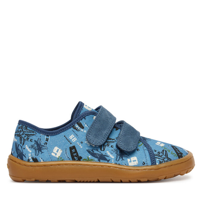 Kapcie Froddo Barefoot Canvas G1700440-6 D Niebieski - chłopięce