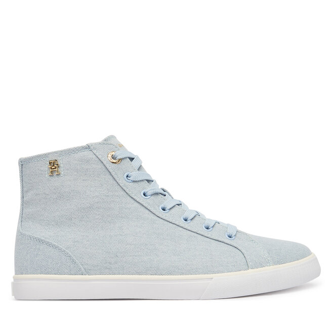 Sneakersy Tommy Hilfiger Th Chic Low Profile Mid Cut FW0FW09356 Błękitny - kobiece