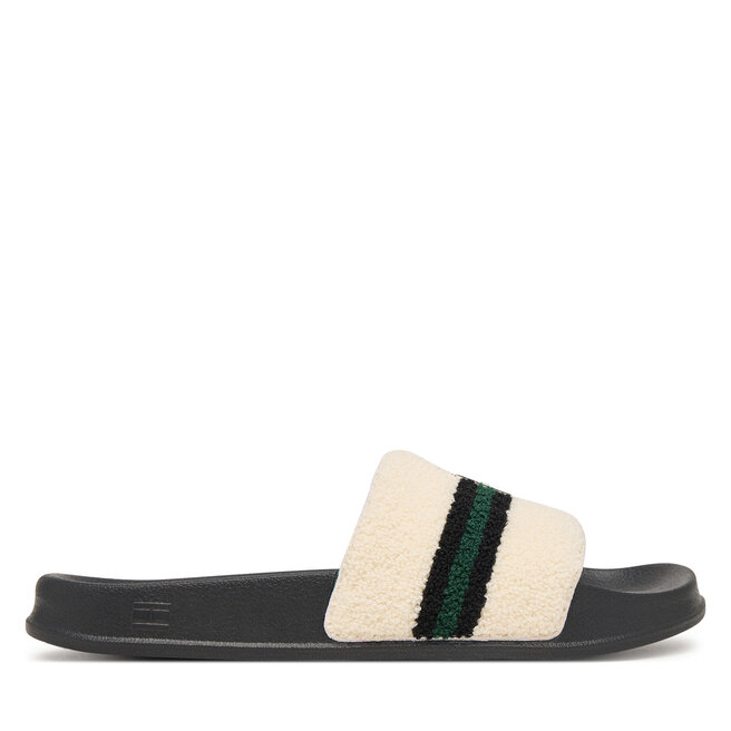 Klapki Tommy Hilfiger Hilfiger Towelling Pool Slide FM0FM06007 Kremowy -