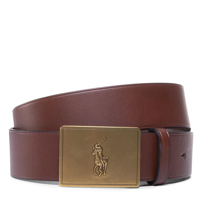 Pasek Męski Polo Ralph Lauren 36Mm Pp Plaque Belt 405691693002 Brązowy -