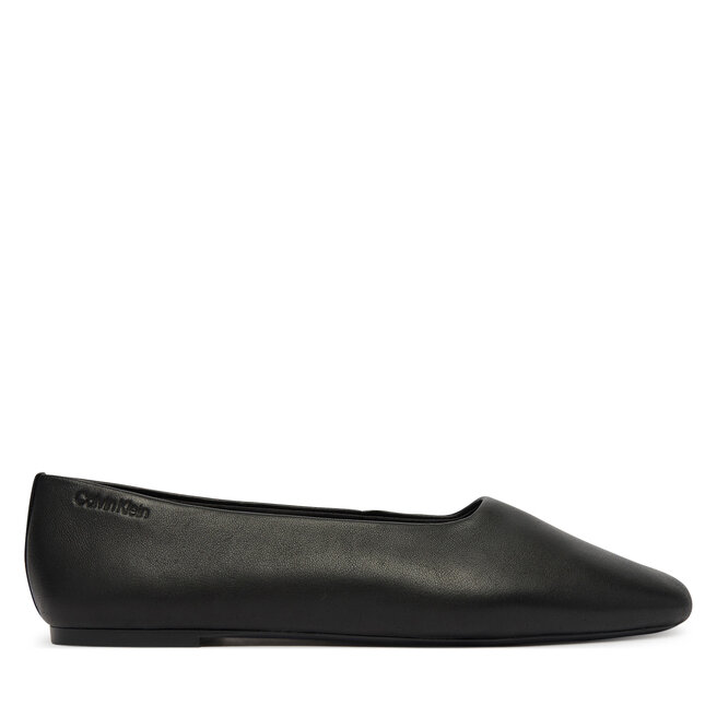 Baleriny Calvin Klein Round Ballerina Lth HW0HW02943 Czarny -