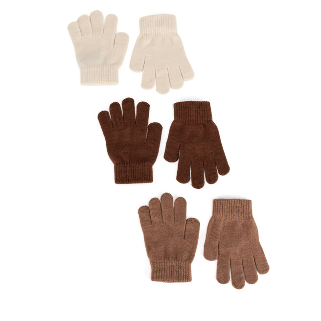 Rękawiczki Action Boy 8K6-001-AW24 (3-PACK) Brązowy - dziecięce