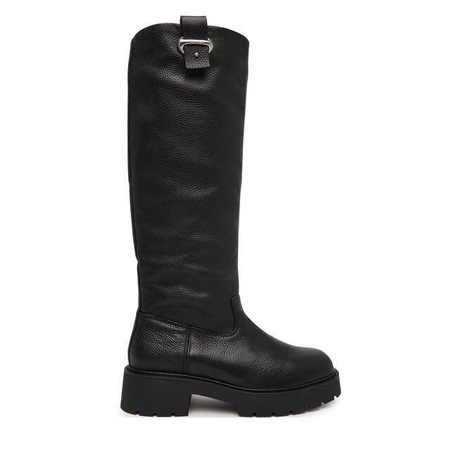 Kozaki Calvin Klein Chunky High Boot Lth Hdw HW0HW03201 Czarny - kobiece