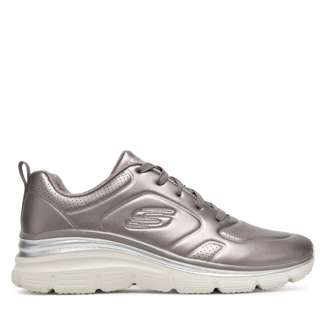 Sneakersy Skechers FASHION FIT - GLOW UP 149749 PEW Srebrny - kobiece