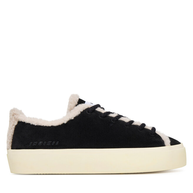 Sneakersy Inuikii Shearling Low 1001.001.0242 Czarny - kobiece