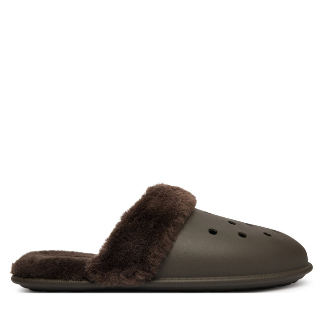 Kapcie Crocs Classic Fuzz Scuff 212143 Brązowy - kobiece