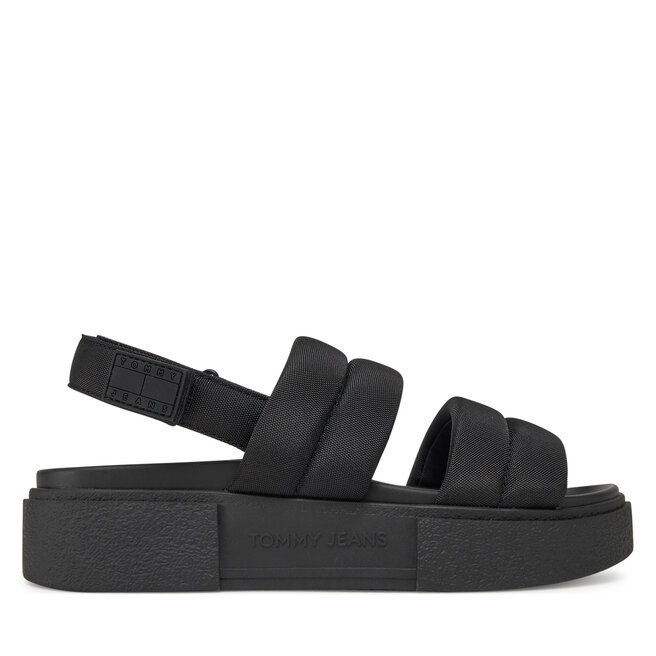 Sandały Tommy Jeans Tjw Flatform Sandal EN0EN02802 Czarny - kobiece