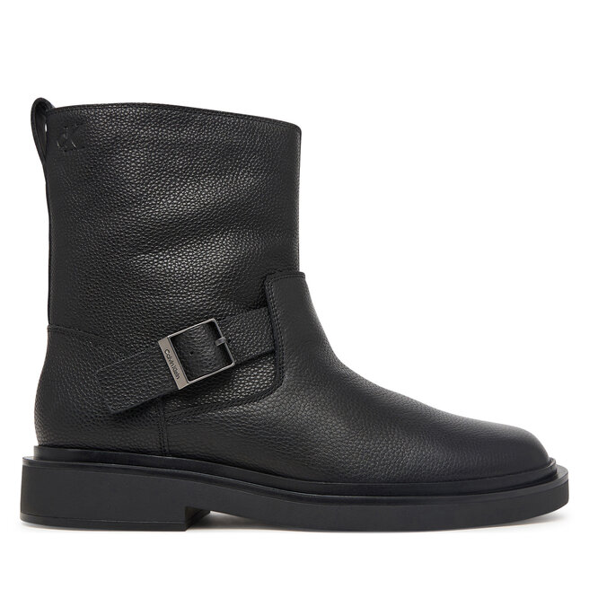 Kozaki Calvin Klein Sq Rubber Boot Buckle Lth HM0HM02353 Czarny - męskie