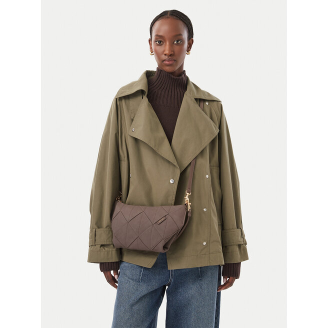 Torebka Calvin Klein Woven Sueded Shoulder Bag LV04F3694G Brązowy -