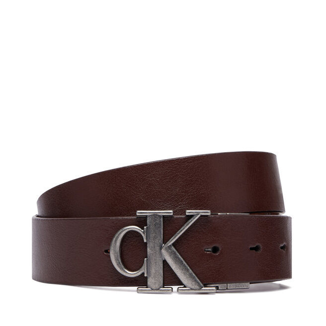 Pasek Calvin Klein Ck Buckle Tumbled 35Mm Adj/Rev LV04D7049G Brązowy -
