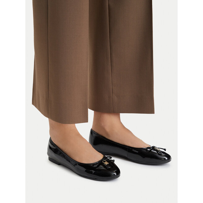 Baleriny Tommy Hilfiger Hilifger Patent Ballet FW0FW09005 Czarny -