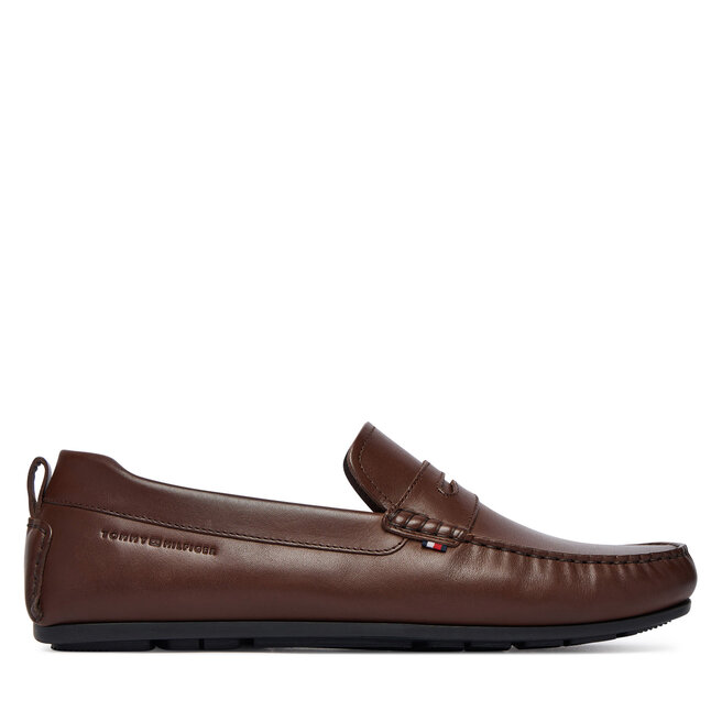 Mokasyny Tommy Hilfiger Core Hilfiger Leather Driver FM0FM05790 Brązowy -