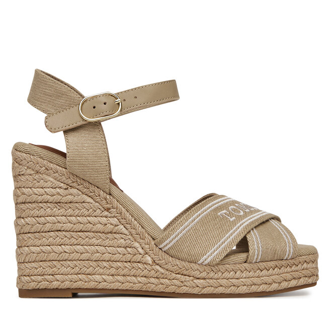 Espadryle Tommy Hilfiger Tommy Hilfiger Espad High Wedge FW0FW08668 Beżowy - kobiece