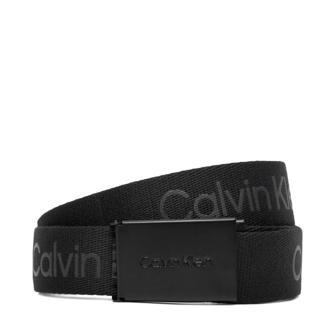 Pasek Dziecięcy Calvin Klein Calvin Logo Canvas Belt IU0IU00667 Czarny -