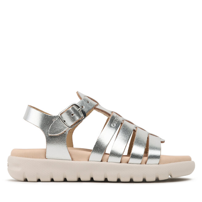 Sandały Geox J Sandal Soleima Gir J35GSB000CFC1007 M Srebrny - dziewczęce