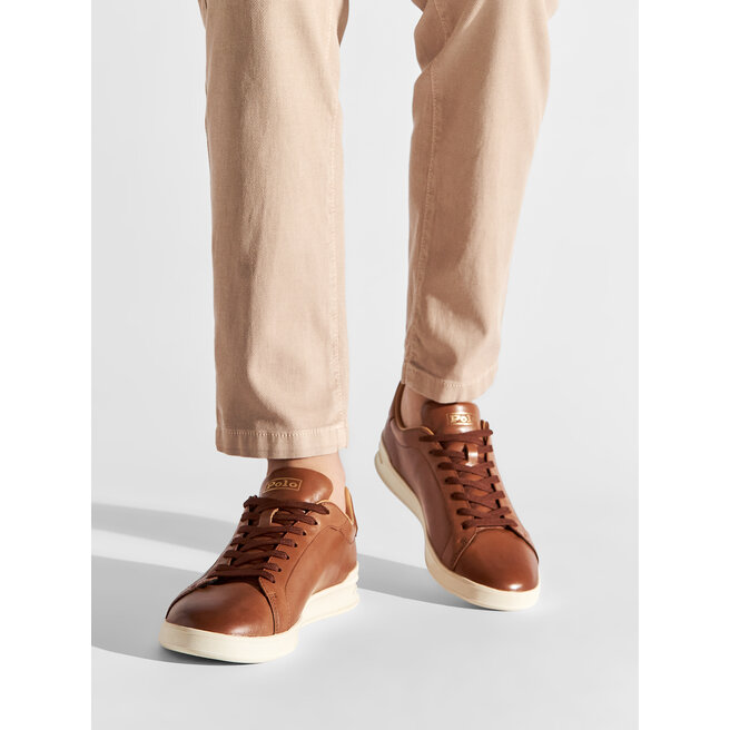 Sneakersy Polo Ralph Lauren Hrt Ct II 809845110005 Brązowy - męskie