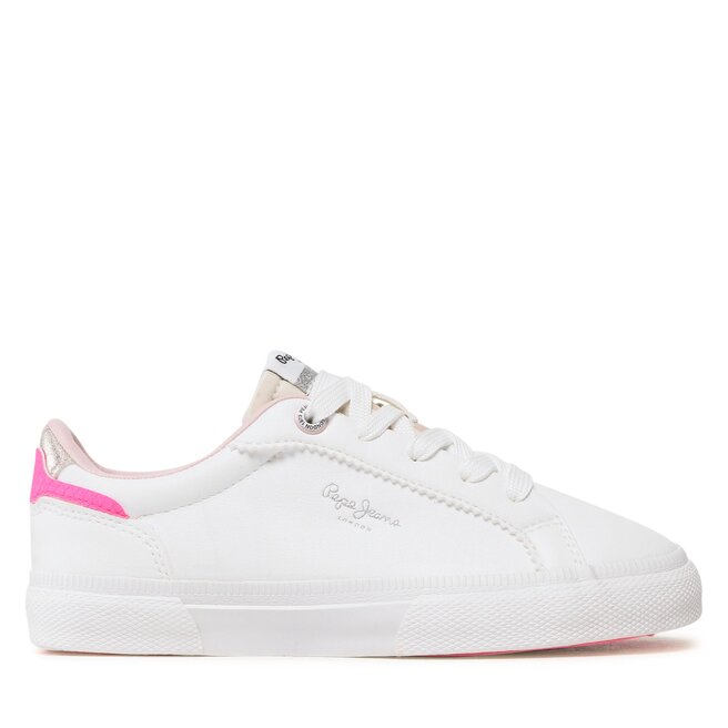 Tenisówki Pepe Jeans Kenton Basic Girl PGS30549 Biały - dziewczęce