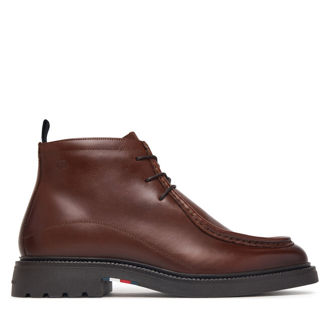 Trzewiki Tommy Hilfiger Corporate Casual Lth Moc Chukka FM0FM05987 Brązowy - męskie