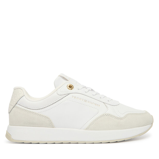 Sneakersy Tommy Hilfiger Monogram Mix Material Runner FW0FW09267 Biały - kobiece
