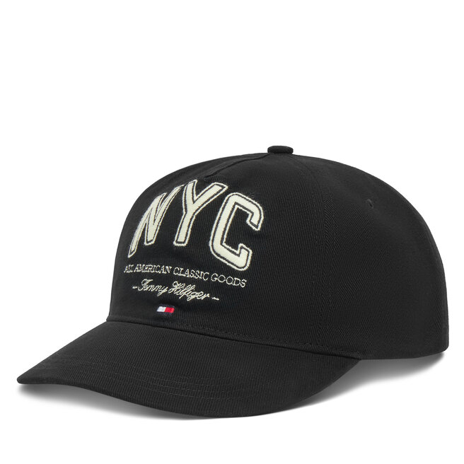Czapka z daszkiem Tommy Hilfiger Flag Seasonal 5 Panel AM0AM13562 Czarny -