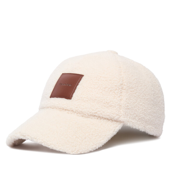 Czapka z daszkiem Calvin Klein All-Over Sherpa W/ Patch Cap LV04F5096G Kremowy -