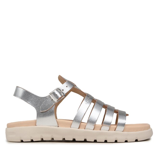 Sandały Geox J Sandal Soleima Gir J35GSB000CFC1007 D Srebrny - dziewczęce