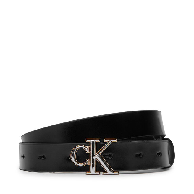 Pasek Calvin Klein Round Ck 2Color Buckle Smooth 25 LV04F7132G Czarny -