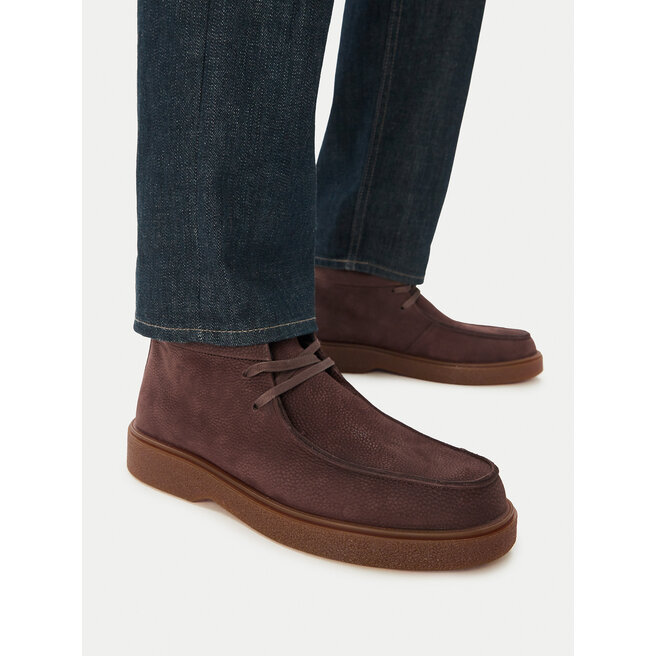 Trzewiki Calvin Klein Text Rubber Apron Boot Nu HM0HM02256 Brązowy - męskie