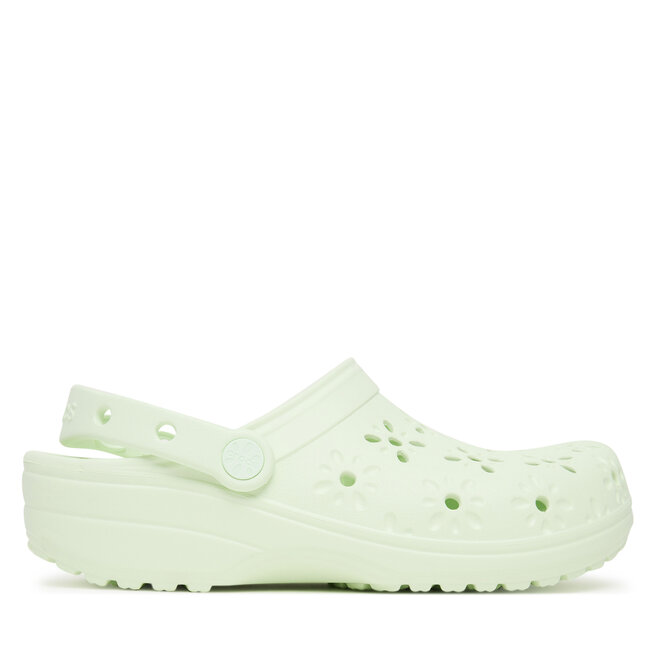 Klapki Crocs Classic Floral Cut-Out Clog 210927 Zielony -